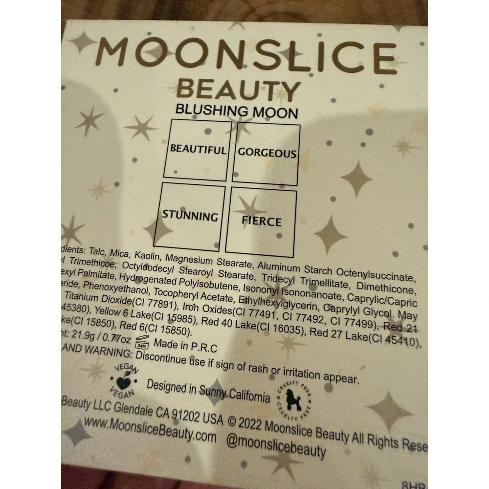 Moonslice Beauty Blushing Moon 4-Shade Blush Palette Vegan Pressed Powder 0.77oz